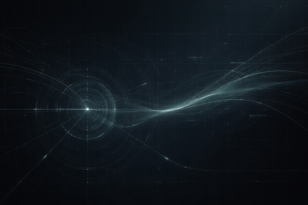 Abstract intelligence terminal visualization representing AI and policy risk analysis