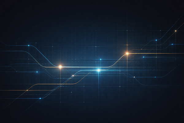 Minimalist abstract signal lines and grids on a dark background, representing regulatory timing, governance oversight, and compliance monitoring.